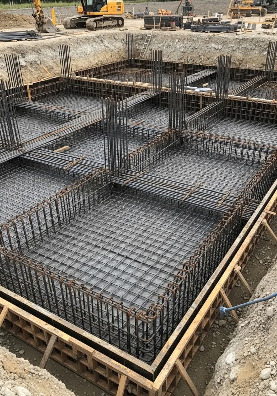 Armare radier general — NZEB